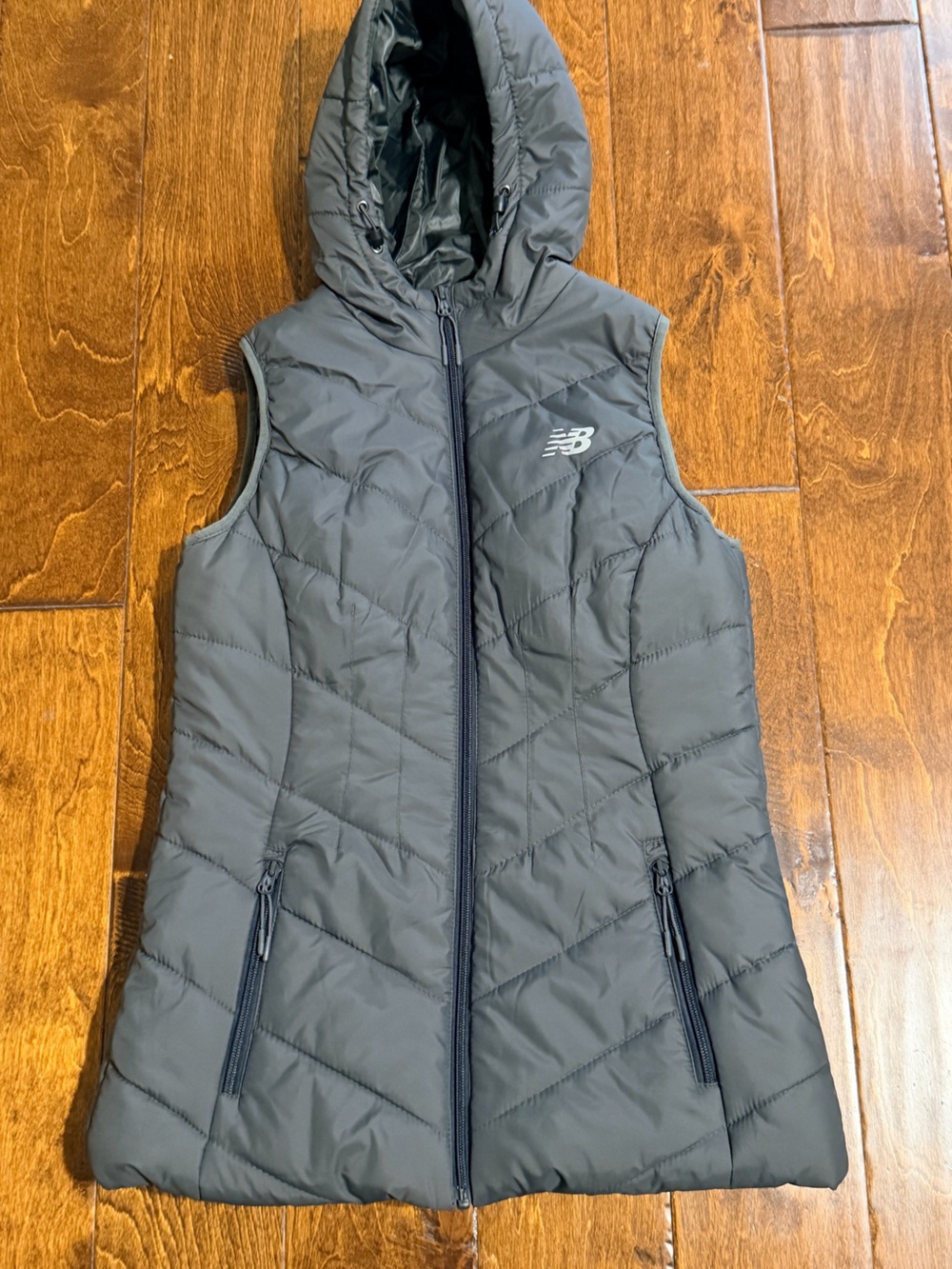 New Balance Quilted Puffer Vest in Charcoal
